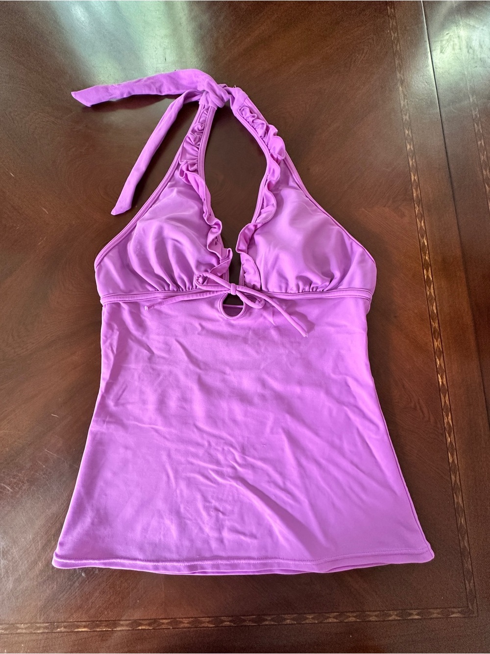 🏝️ Arizona Jean Company Purple Halter Tankini Top (S)